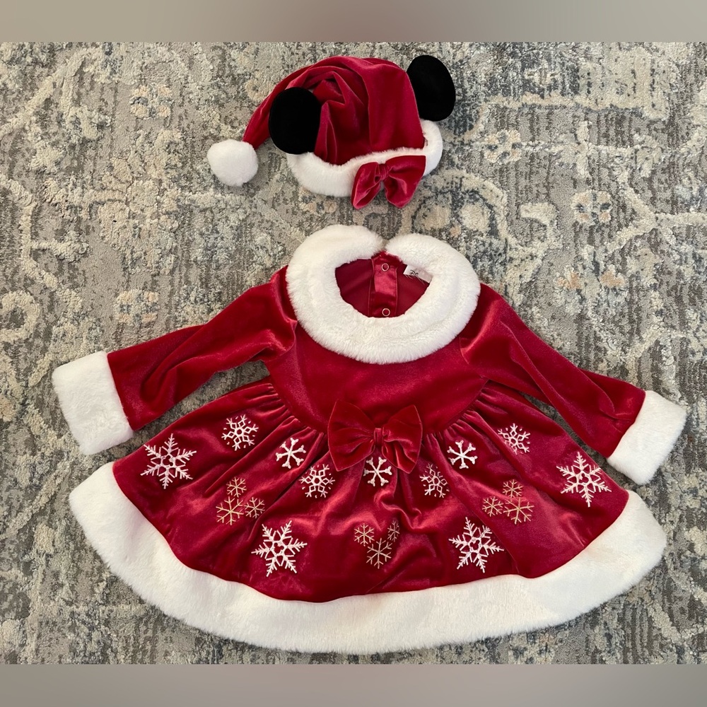 Disney Baby 12-18M Minnie Mouse Mrs. Clause Christmas Outfit